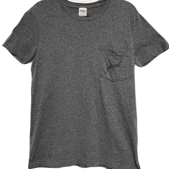 Victoria's Secret Gray Pink Yellow Blue Sequin Short Sleeve Tee - Picture 2 of 5